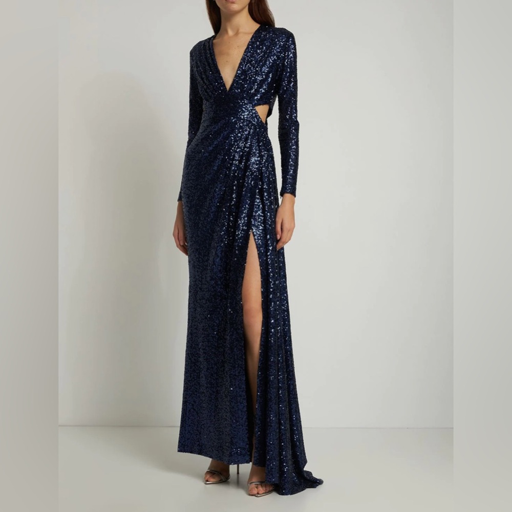 Zuhair Murad Size 8 Navy Sequin Gown